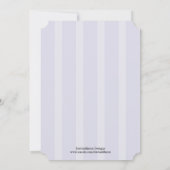 Bleu Stripes Flourissant Script Faire-part de mari (Dos)