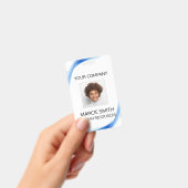 Bleu style vague - ID photo Badge (Manuel / portable)