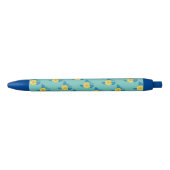 Bleu Stylo à écriture rose jaune (Devant)