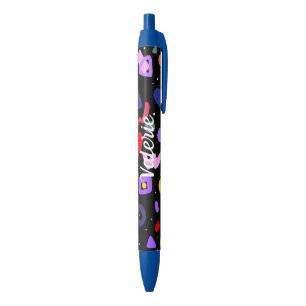 Bleu Stylo à encre bleue Motif tendance des années 80