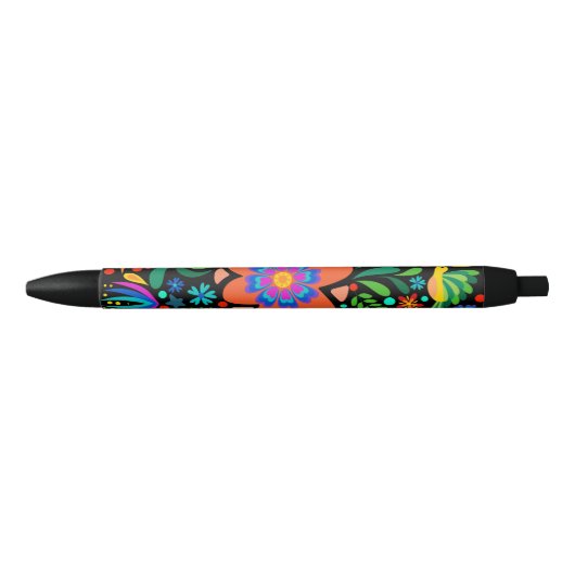 Bleu Stylo à motifs floraux (Devant)