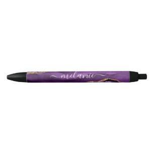 Bleu Stylo Agate Purple Gold Parties scintillant avec n