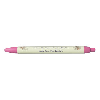 Bleu Stylo Bille Floral Rose Pâle Personnalisé