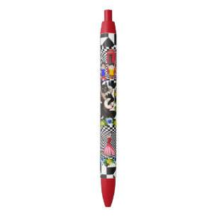 Bleu Stylo de bureau et stylo d'école Chat Feline Retro