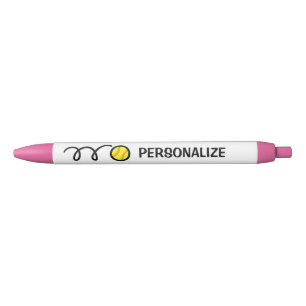 Bleu Stylo de logo de sport de softball jaune nom perso