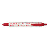 Bleu Stylo Motif Rose rouge (Dos)