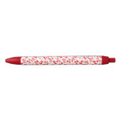 Bleu Stylo Motif Rose rouge (Devant)
