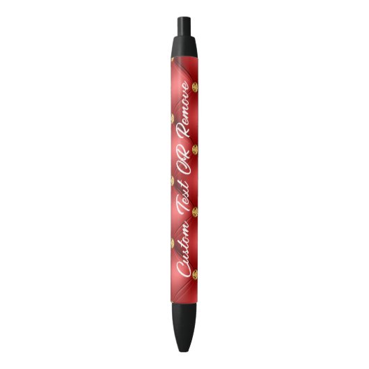 Bleu Stylo Tufé Diamond Rouge Or avec texte personnalis (devant Vertical)