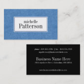 Bleu Suede Texture Look Carte de visite profession (Devant / Derrière)