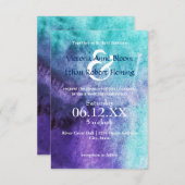 Bleu sur aquarelle violette - 3x5 Faire-part de ma (Devant / Derrière)