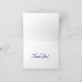 Bleu sur Carte de remerciements bleu (Intérieur)