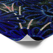 bleu sur décoration florale noire (Coin)