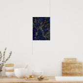 bleu sur décoration florale noire (Cuisine)
