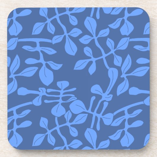 Bleu sur le Dessous de verre Motif feuille bleue s (Devant)