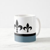 Bleu Swanky Fleur De Lis Mug (Devant droit)