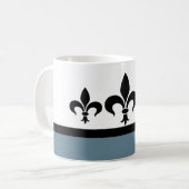Bleu Swanky Fleur De Lis Mug (Devant gauche)