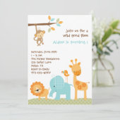 Bleu Sweet Safari Invitations (Debout devant)