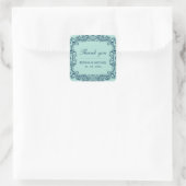 Bleu Swirl Curl Wedding Favor Sticker Merci (Sac)