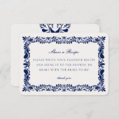 Bleu Talavera Carreau Partager Recette Invitation (Devant / Derrière)