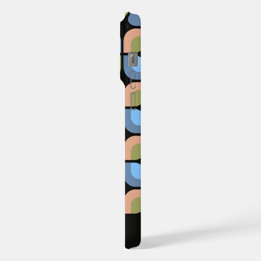 Bleu Tan Beige Vert Noir Motif d'art du Midsiècle (Côté gauche)