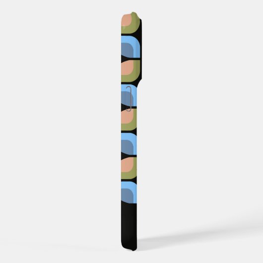 Bleu Tan Beige Vert Noir Motif d'art du Midsiècle (Côté droit)