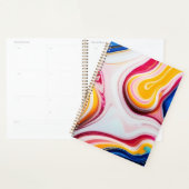 Bleu tendance rose jaune faux marbre blanc (Devant avec enveloppe)