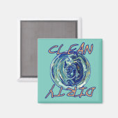 Bleu Terre Lave-vaisselle Abstrait Magnet (Recto/Verso)