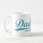 Bleu Texte Papa depuis [année] Mug classique (Gauche)