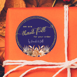Bleu Thanksgiving Business stickers pour les clien