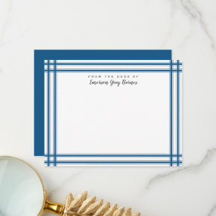 Bleu Ticking Carte de remerciements