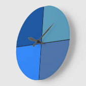 Bleu tons Abstrait Art Horloge murale (Angle)