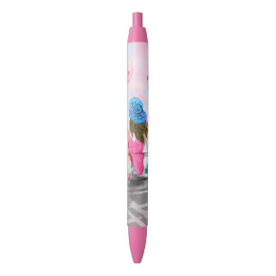 Bleu Tour Eiffel Stylo Femme avec Ballotte rose à Paris