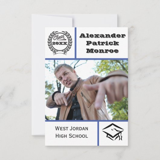 Bleu traditionnel - Invitation de 3x5 (Devant)