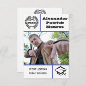 Bleu traditionnel - Invitation de 3x5 (Devant / Derrière)