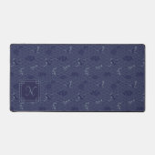 Bleu traditionnel japonais Vague Seigaiha Monogram (Recto)
