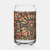 Bleu translucide "Aztec Dream" Verre imprimé 473ml (Gauche)