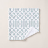 Bleu Trellis et monogramme de branche | Ferme (Gant de toilette)