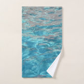 Bleu tropical et eau de corail (Serviette à main)