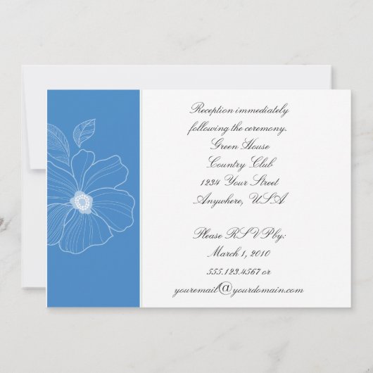 Bleu tropical et Faire-part de mariage vert (Dos)