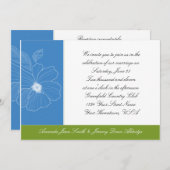 Bleu tropical et Faire-part de mariage vert (Devant / Derrière)