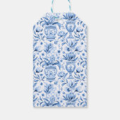 Bleu tuiles citron mariage merci cadeaux étiquette (Dos)