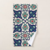 Bleu turc céramique floral (Serviette à main)