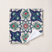 Bleu turc céramique floral (Gant de toilette)