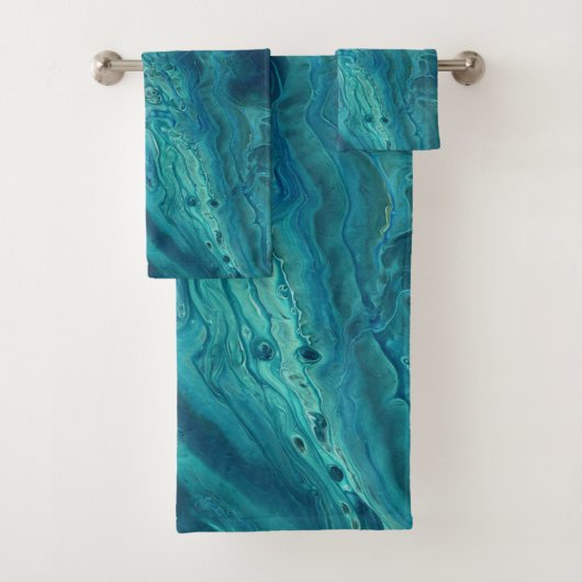 Bleu Turquoise acrylique pourrissant Abstrait Flui (En situation)