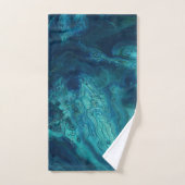 Bleu Turquoise acrylique pourrissant Abstrait Flui (Serviette à main)