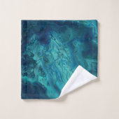 Bleu Turquoise acrylique pourrissant Abstrait Flui (Gant de toilette)