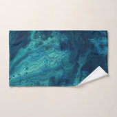 Bleu Turquoise acrylique pourrissant Abstrait Flui (Serviette à main)