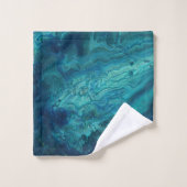 Bleu Turquoise acrylique pourrissant Abstrait Flui (Gant de toilette)