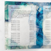 Bleu Turquoise Aquarelle or huile triple Brochure (Intérieur en premier)