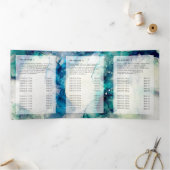 Bleu Turquoise Aquarelle or huile triple Brochure (Intérieur)